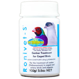 Ronivet-S Treatment for Canker and other protozoal infections in birds 100g