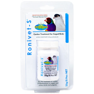 Ronivet-S Treatment for Canker and other protozoal infections in birds 25g