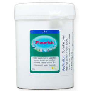 Flourish for Birds an herbal supplement to support the immune system 80 gram size